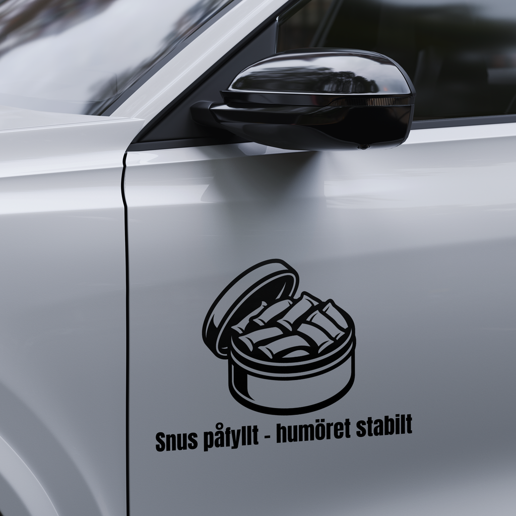 Snus påfyllt – humöret stabilt - Dekal